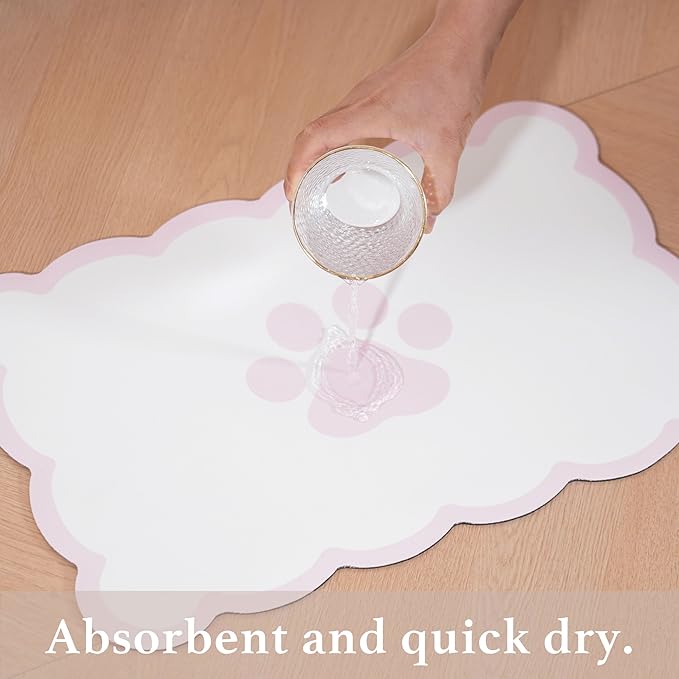 Scalloped Dog Feeding Mat Scalloped Pet Feeding Mat – Absorbent Dog & Cat Bowl Placemat - Image 3