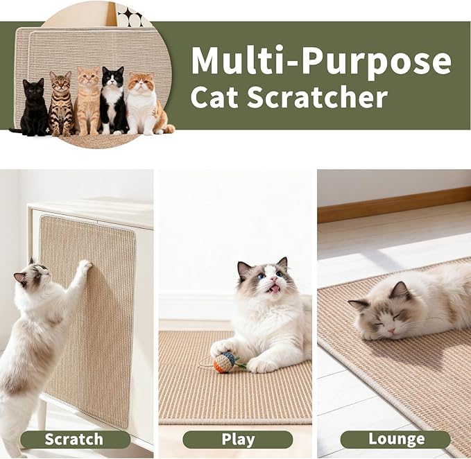 Cat Scratcher Mat Sisal Cat Scratcher Mat with Velcro Tape - Image 4